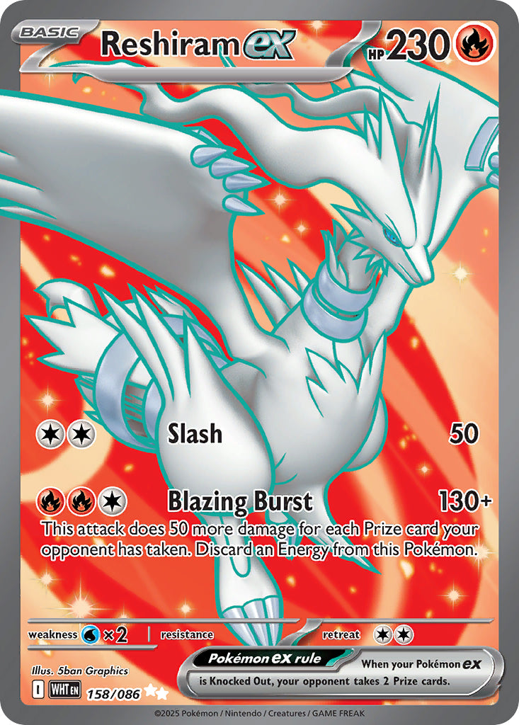 Reshiram Ex - WHT 158/086 - Ultra Rare